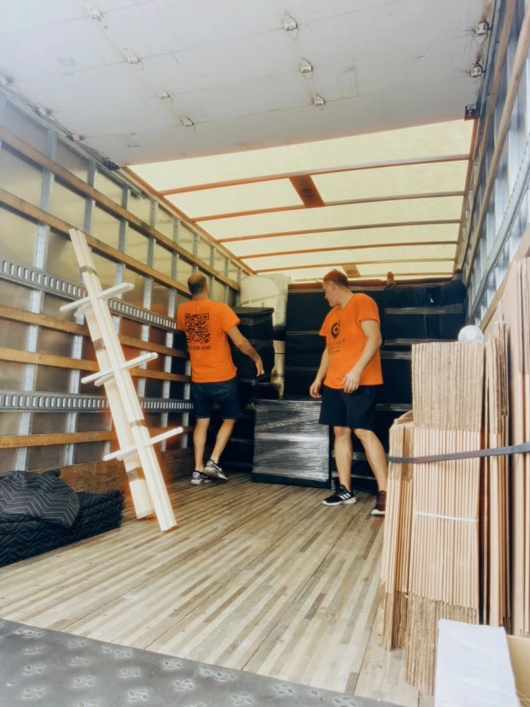 Pick and Pack movers loading furniture into the truck on an Asbury Park, NJ job