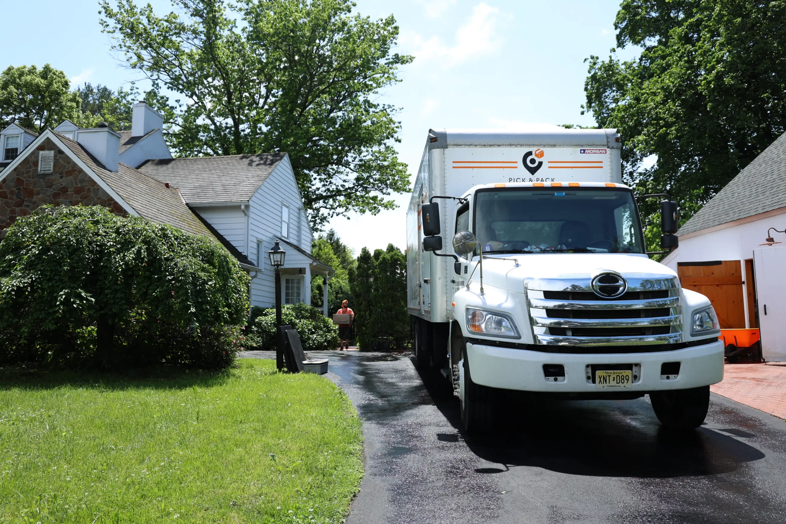 Pick and Pack moving truck at a Mercer County home during a Princeton move