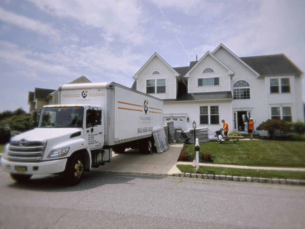 Pick and Pack moving truck at an Asbury Park, NJ home during a residential move