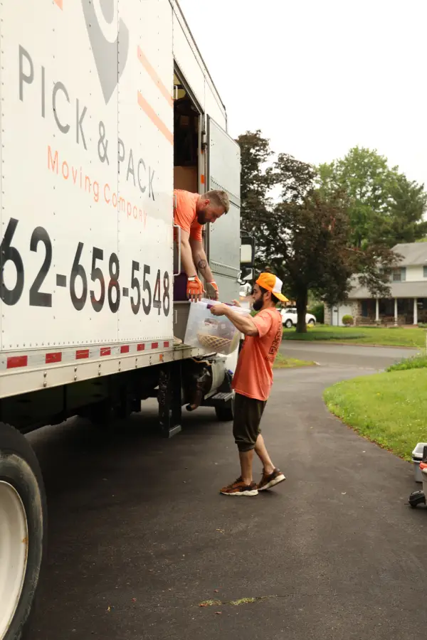 NJ movers loading a Pick and Pack moving truck on moving day