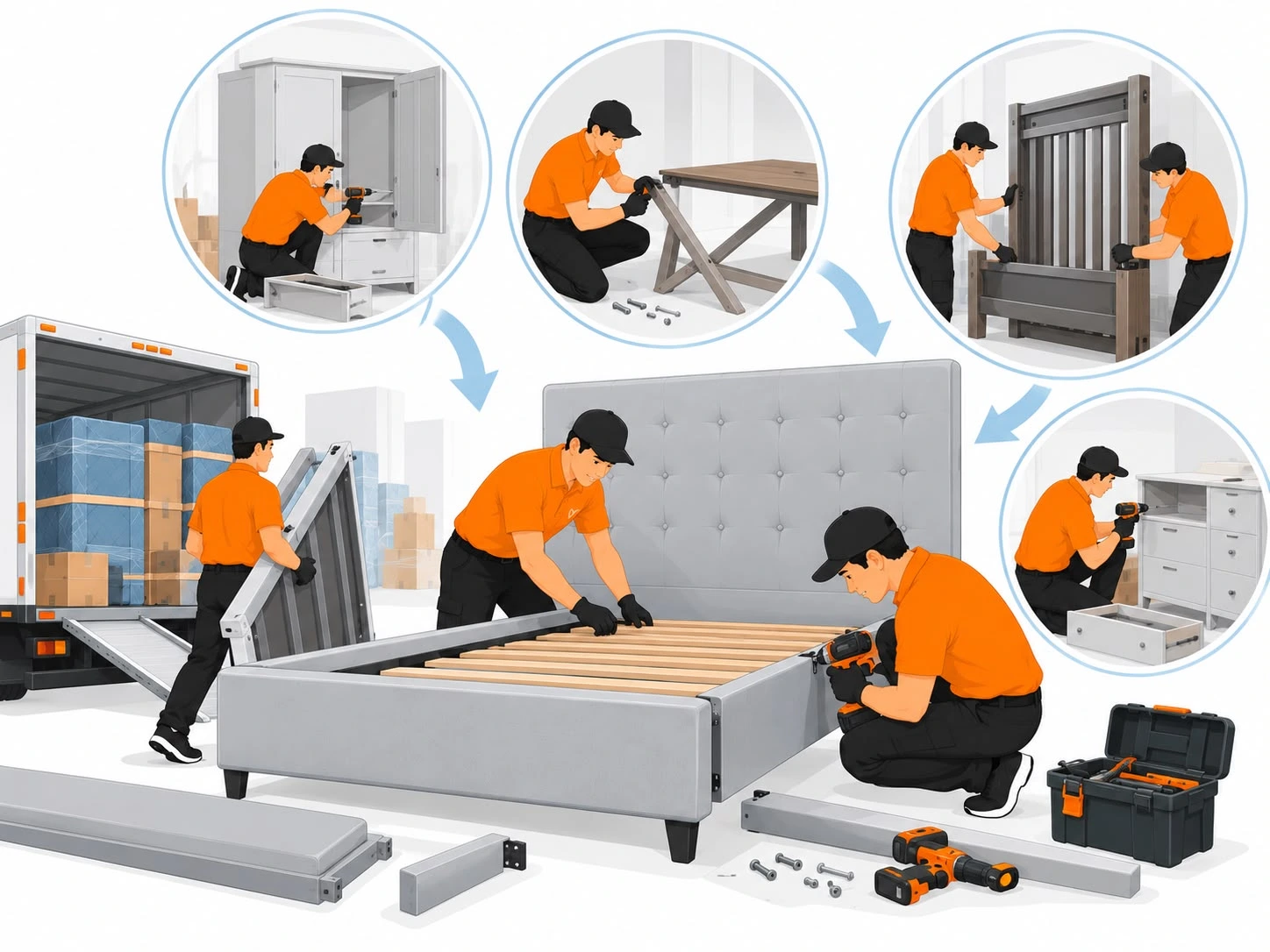 movers disassemble reassemble furniture
